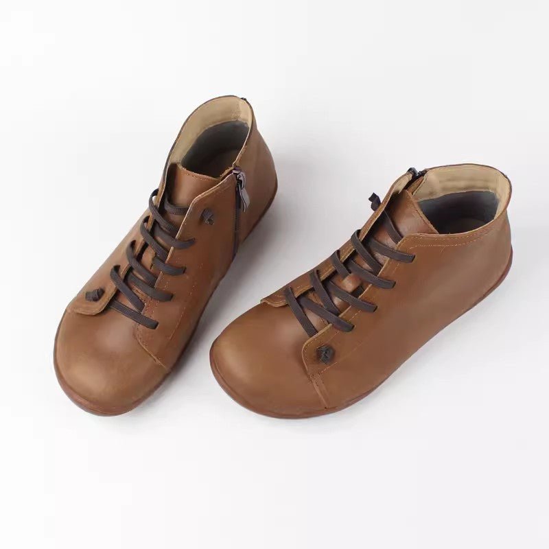 Bottes pour Femmes en Cuir de Vachette Pleine Fleur avec Semelle Souple - IVOIRART.COM