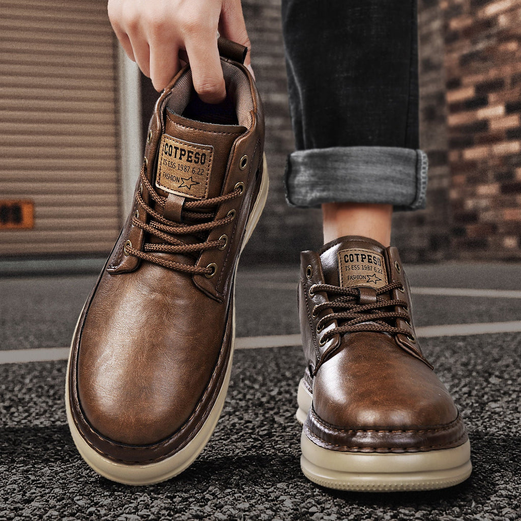 Bottes rétro mi-montantes pour hommes décontractés au style vintage unique - IVOIRART.COM