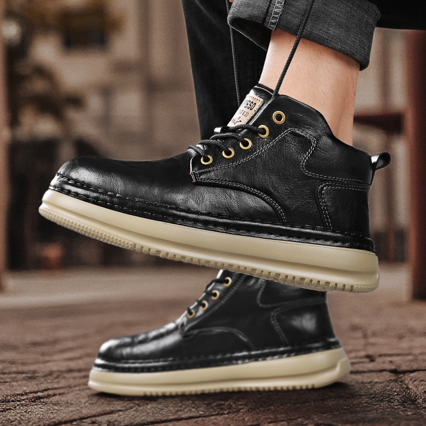 Bottes rétro mi-montantes pour hommes décontractés au style vintage unique - IVOIRART.COM