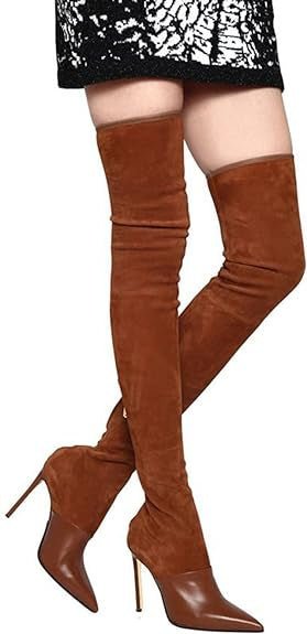 Bottes Sexy pour Femmes à Talons Hauts Élastiques au-dessus du Genou - IVOIRART.COM