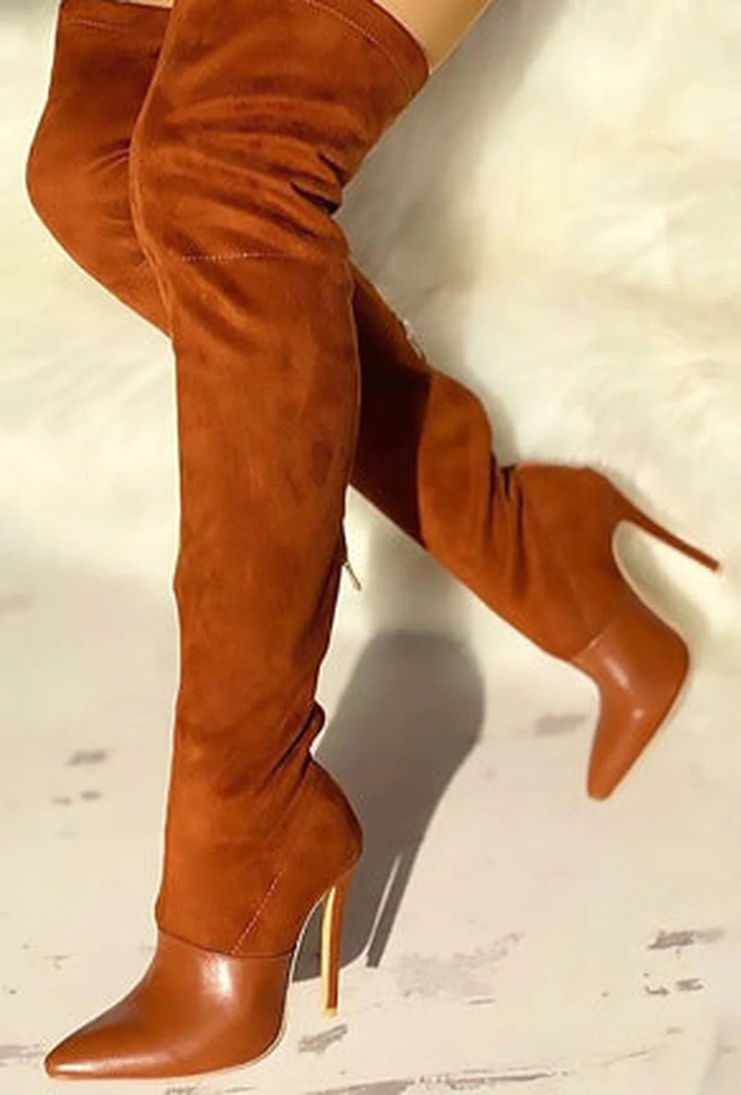 Bottes Sexy pour Femmes à Talons Hauts Élastiques au-dessus du Genou - IVOIRART.COM