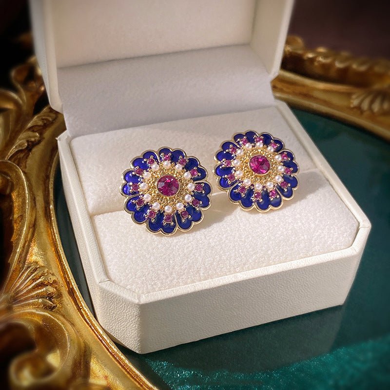 Boucles d oreilles vintage Niche - Style INS luxe léger rétro, clous élégants - IVOIRART.COM