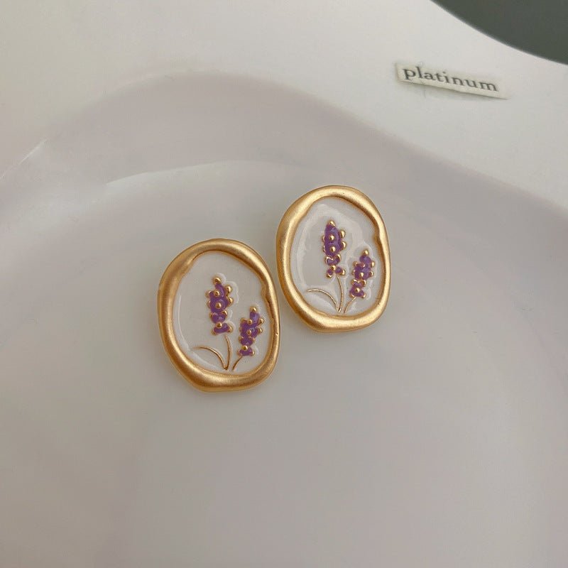 Boucles d oreilles vintage Niche - Style INS luxe léger rétro, clous élégants - IVOIRART.COM