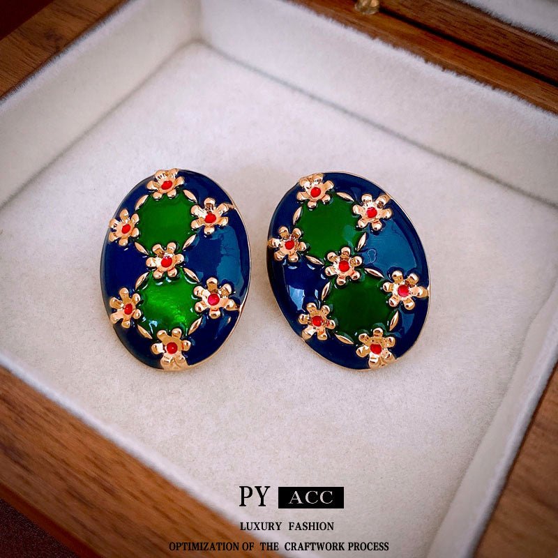 Boucles d oreilles vintage Niche - Style INS luxe léger rétro, clous élégants - IVOIRART.COM