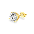 Boucles d'oreilles clous Moissanite femmes plaqué or 14 carats et argent 925, 1 - 3ct - IVOIRART.COM
