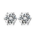 Boucles d'oreilles clous Moissanite S925 argent 4 griffes 1&2ct D-VVS1 1.5&2.2g. - IVOIRART.COM