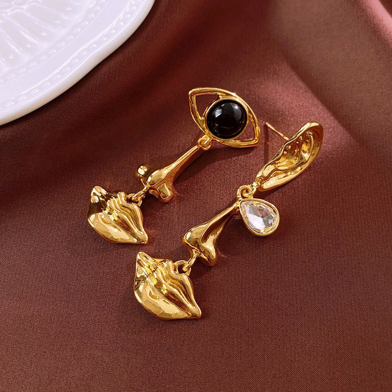 Boucles d'oreilles clous rétro médiévales vintage pour femme — élégance luxueuse - IVOIRART.COM