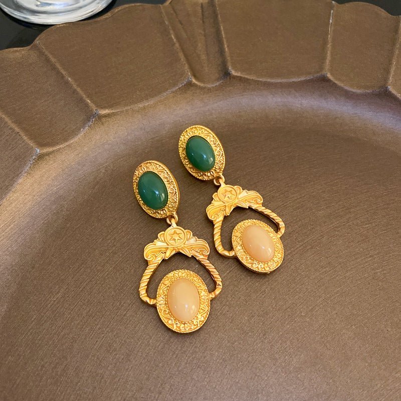 Boucles d'oreilles clous rétro médiévales vintage pour femme — élégance luxueuse - IVOIRART.COM