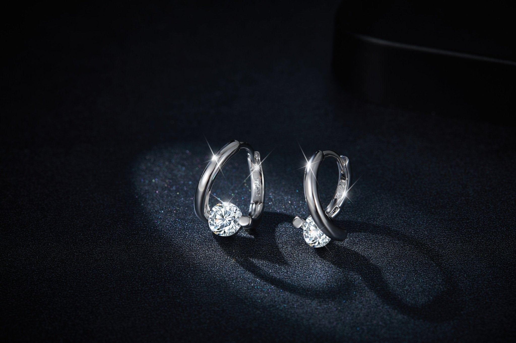 Boucles d’oreilles créoles en argent sterling S925 0,5CT Moissanite rondes, sertissage bas, plaqué platine, certifiées GRA, minimalistes avec coffret - IVOIRART.COM