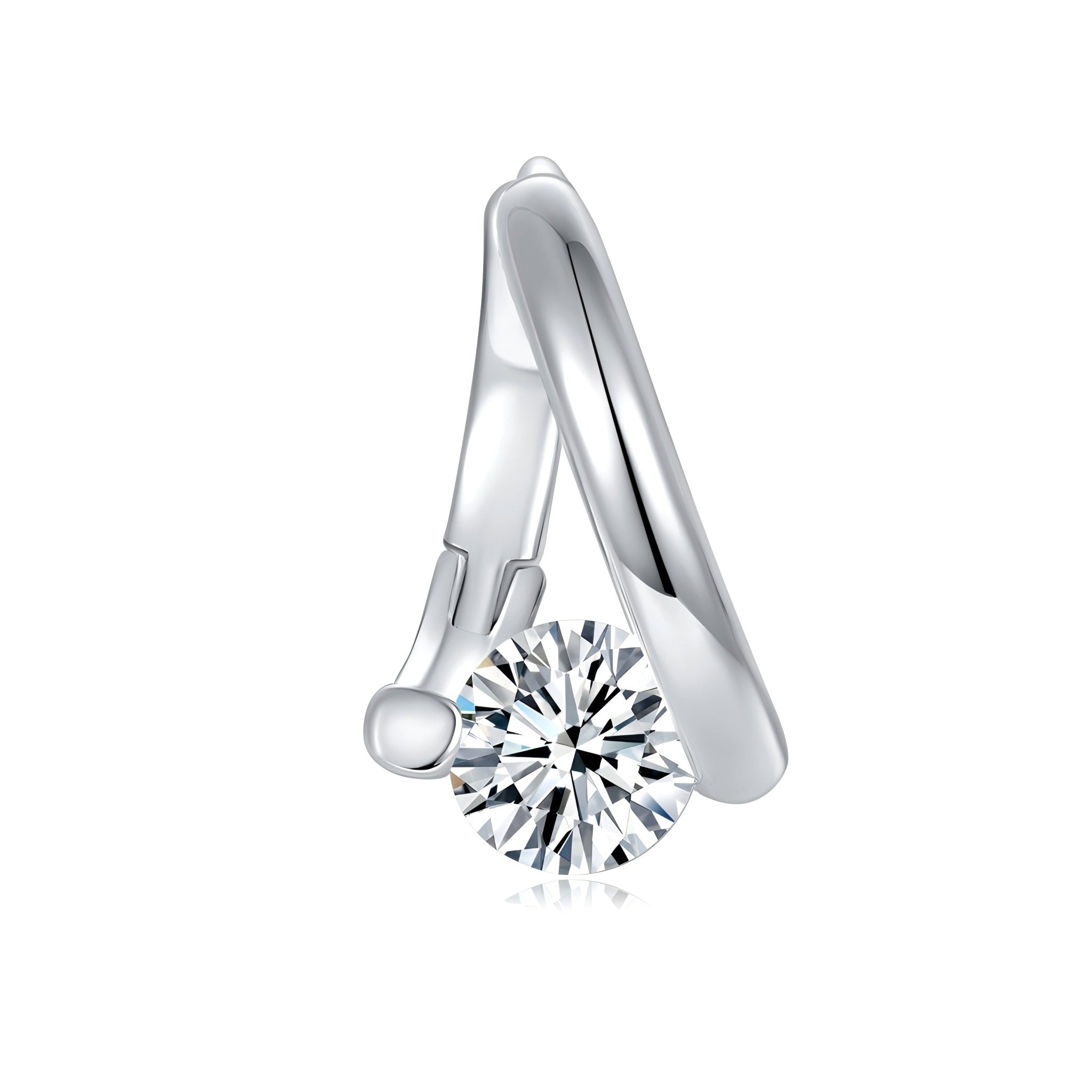 Boucles d’oreilles créoles en argent sterling S925 0,5CT Moissanite rondes, sertissage bas, plaqué platine, certifiées GRA, minimalistes avec coffret - IVOIRART.COM