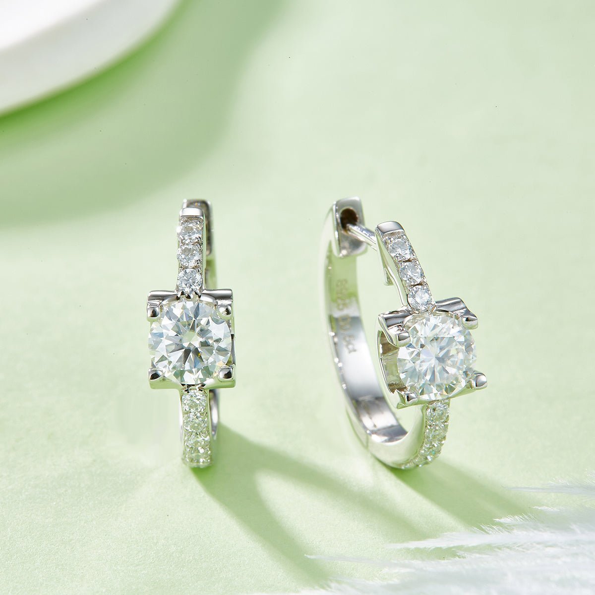 Boucles d’oreilles créoles en argent sterling S925 1,24CT Moissanite, 16,5mm, plaqué platine, certificats GRA, 3,7g, coffret cadeau pour femmes - IVOIRART.COM