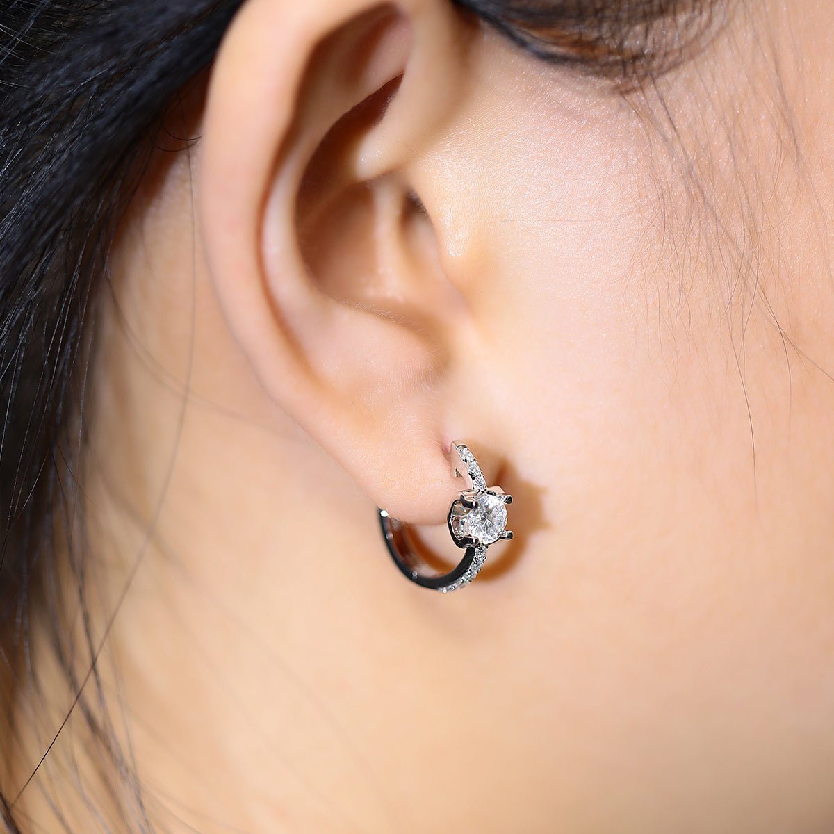 Boucles d’oreilles créoles en argent sterling S925 1,24CT Moissanite, 16,5mm, plaqué platine, certificats GRA, 3,7g, coffret cadeau pour femmes - IVOIRART.COM