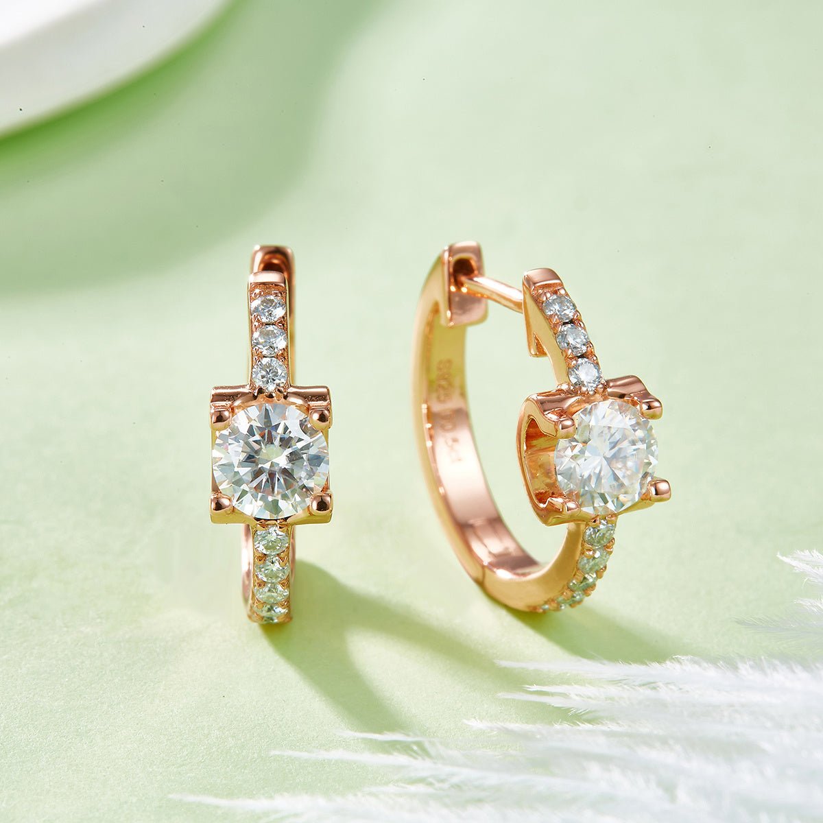 Boucles d’oreilles créoles en argent sterling S925 1,24CT Moissanite, 16,5mm, plaqué platine, certificats GRA, 3,7g, coffret cadeau pour femmes - IVOIRART.COM
