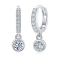 Boucles d’oreilles créoles en argent sterling S925 avec moissanite pavée, pendentif rond, plaqué platine, certificat GRA, coffret cadeau pour femmes - IVOIRART.COM