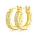 Boucles d'oreilles créoles en argent sterling S925 Moissanite double rangée - IVOIRART.COM