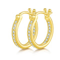 Boucles d’oreilles créoles huggie en argent sterling S925, 38 moissanites, 16,5 mm, plaqué platine, certifiées GRA, hypoallergéniques, coffret cadeau - IVOIRART.COM