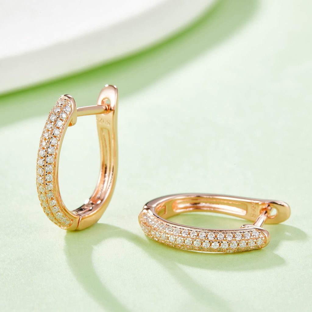 Boucles d’oreilles créoles Huggie en argent sterling S925 98 pierres de moissanite, 16mm, plaqué platine, certifiées GRA, boîte cadeau, hypoallergéniques, 3 couleurs - IVOIRART.COM