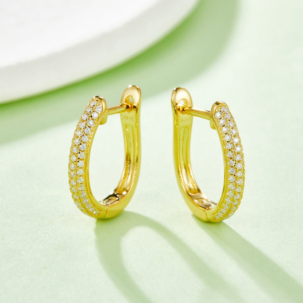 Boucles d’oreilles créoles Huggie en argent sterling S925 98 pierres de moissanite, 16mm, plaqué platine, certifiées GRA, boîte cadeau, hypoallergéniques, 3 couleurs - IVOIRART.COM