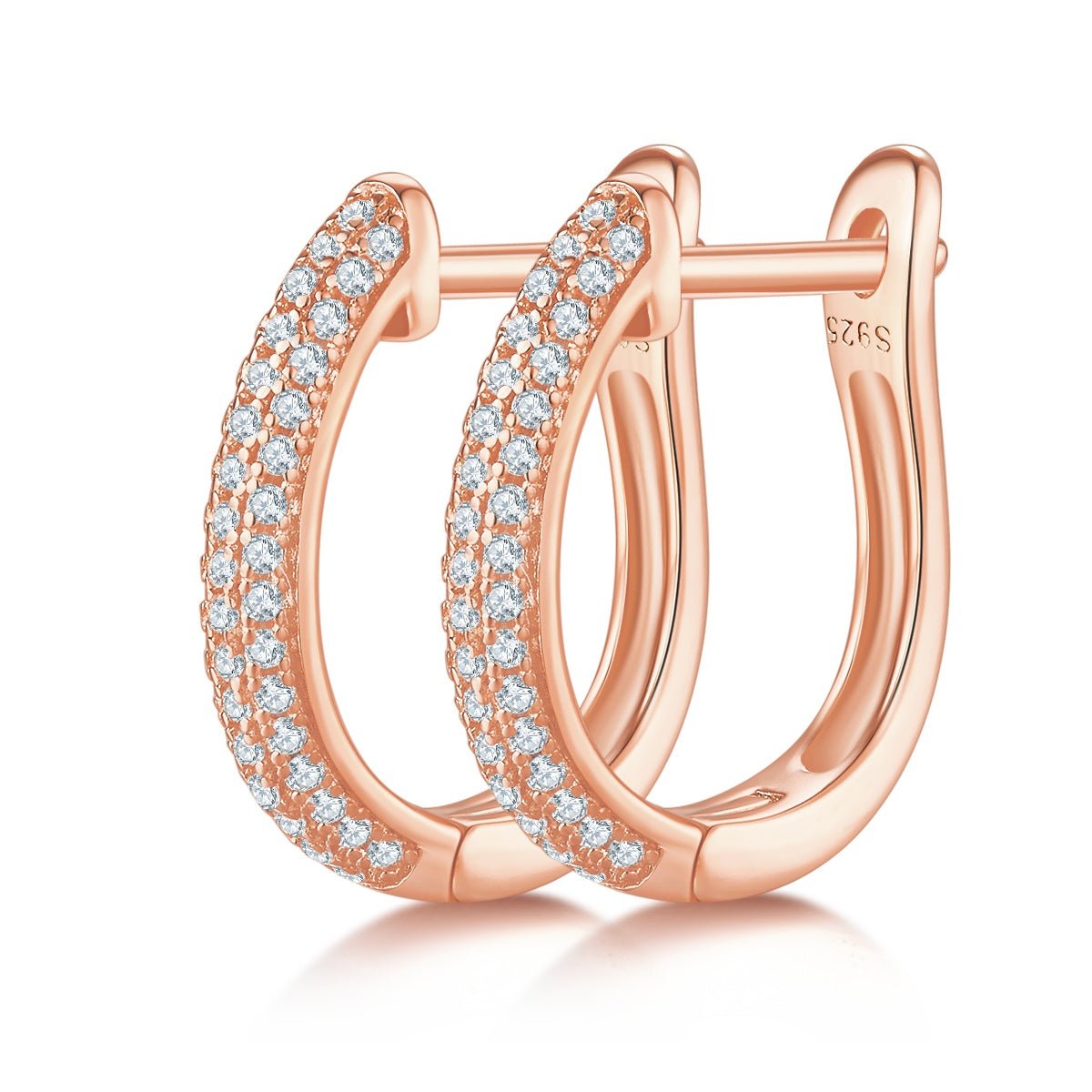 Boucles d’oreilles créoles Huggie en argent sterling S925 98 pierres de moissanite, 16mm, plaqué platine, certifiées GRA, boîte cadeau, hypoallergéniques, 3 couleurs - IVOIRART.COM