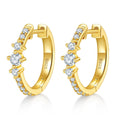 Boucles d'Oreilles Créoles Huggie Moissanite 0,52CT Argent 925 S925 3,3g 16,5mm 3 Pierres Platine Coffret Cadeau - IVOIRART.COM