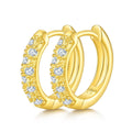 Boucles d’oreilles créoles moissanite 15mm argent sterling S925 2,9g, 16 pierres pavé, plaquées platine avec certificat GRA, coffret cadeau femme - IVOIRART.COM