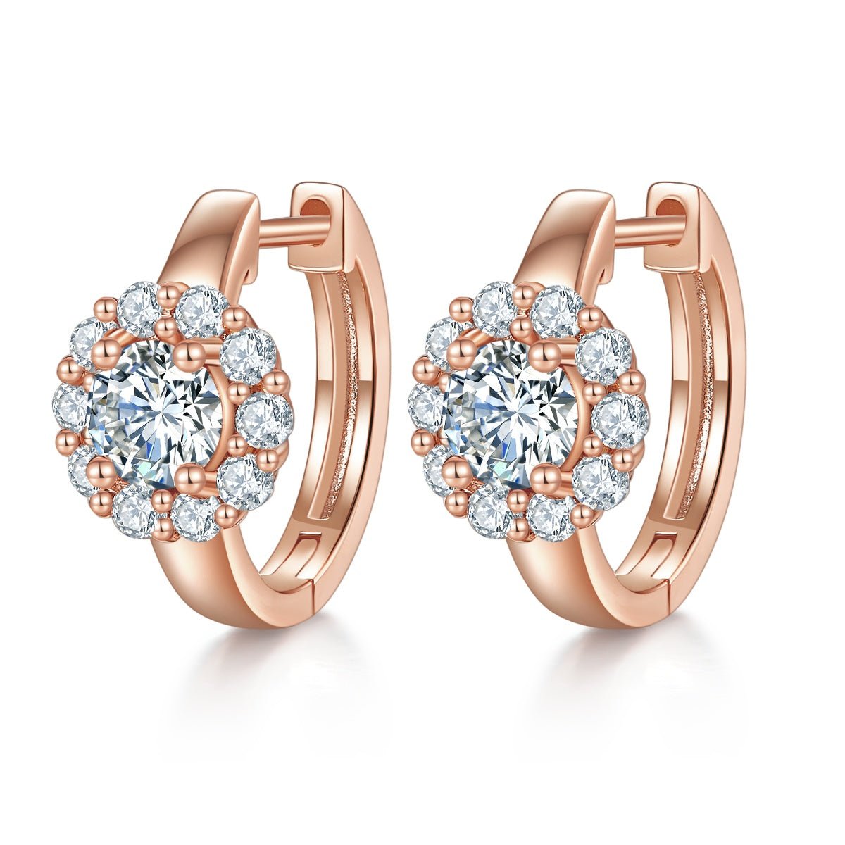Boucles d’oreilles créoles Moissanite 5mm en argent sterling S925, 16mm halo, plaqué platine, certificat GRA, coffret cadeau pour femme - IVOIRART.COM