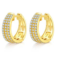 Boucles d’oreilles créoles Moissanite triples rangées en argent sterling S925 4,8g 17mm plaqué platine avec certificat GRA coffret luxe - IVOIRART.COM