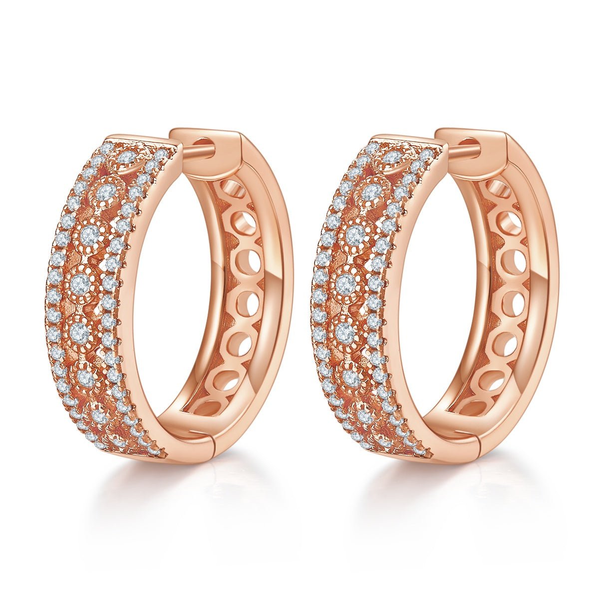 Boucles d'oreilles créoles pavées 20mm en argent sterling S925 8,5g, moissanite 0,74CT, dos creux, certificat GRA, plaqué platine, coffret cadeau - IVOIRART.COM