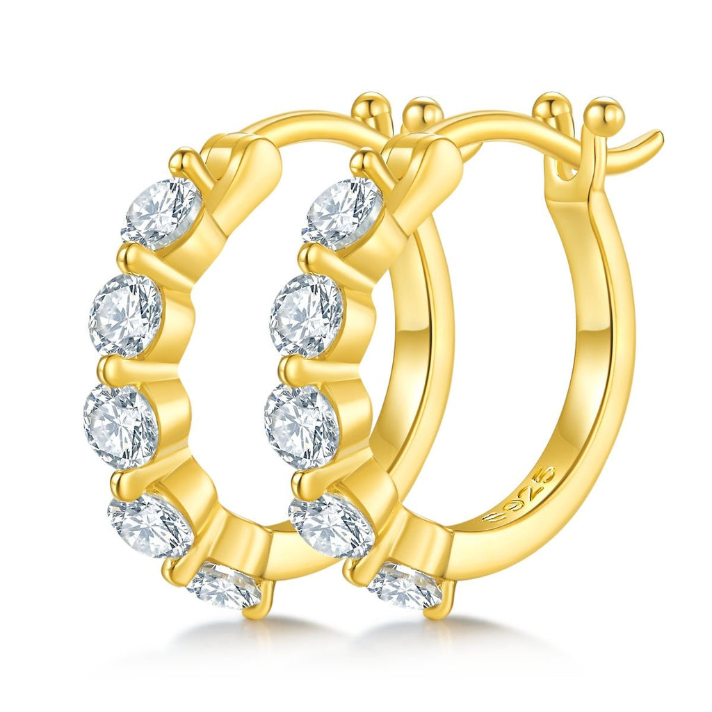 Boucles d'oreilles créoles S925 en argent sterling, 10 pièces, moissanite, 17 mm, plaquées platine, certifiées GRA, hypoallergéniques, coffret cadeau - IVOIRART.COM