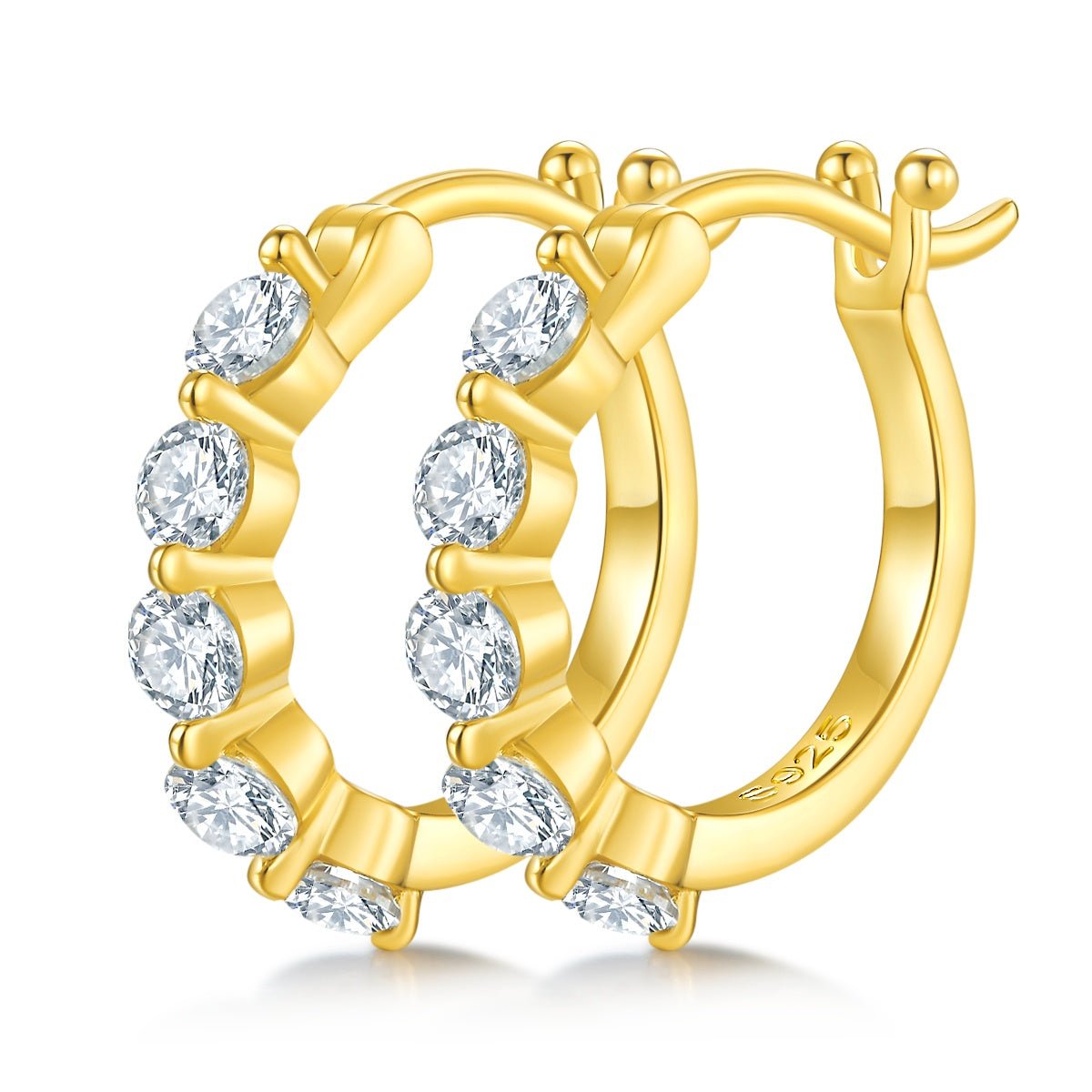 Boucles d'oreilles créoles S925 en argent sterling, 10 pièces, moissanite, 17 mm, plaquées platine, certifiées GRA, hypoallergéniques, coffret cadeau - IVOIRART.COM