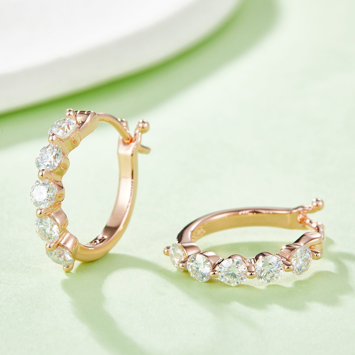 Boucles d'oreilles créoles S925 en argent sterling, 10 pièces, moissanite, 17 mm, plaquées platine, certifiées GRA, hypoallergéniques, coffret cadeau - IVOIRART.COM