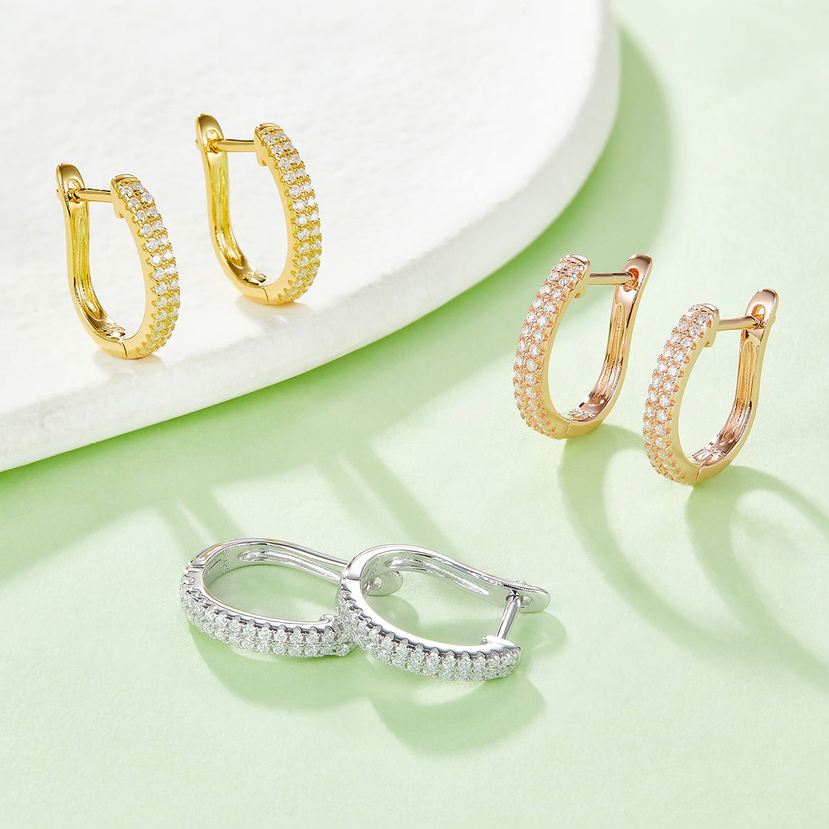 Boucles d'oreilles créoles texturées Moissanite 16mm en argent sterling S925 1,9g, pavage, certifiées GRA, plaqué platine, coffret cadeau femme - IVOIRART.COM