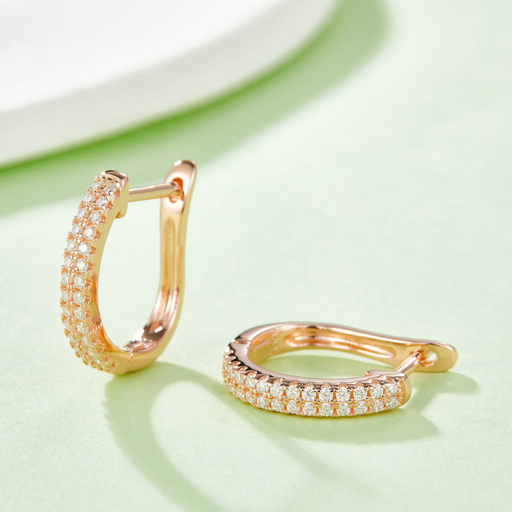 Boucles d'oreilles créoles texturées Moissanite 16mm en argent sterling S925 1,9g, pavage, certifiées GRA, plaqué platine, coffret cadeau femme - IVOIRART.COM