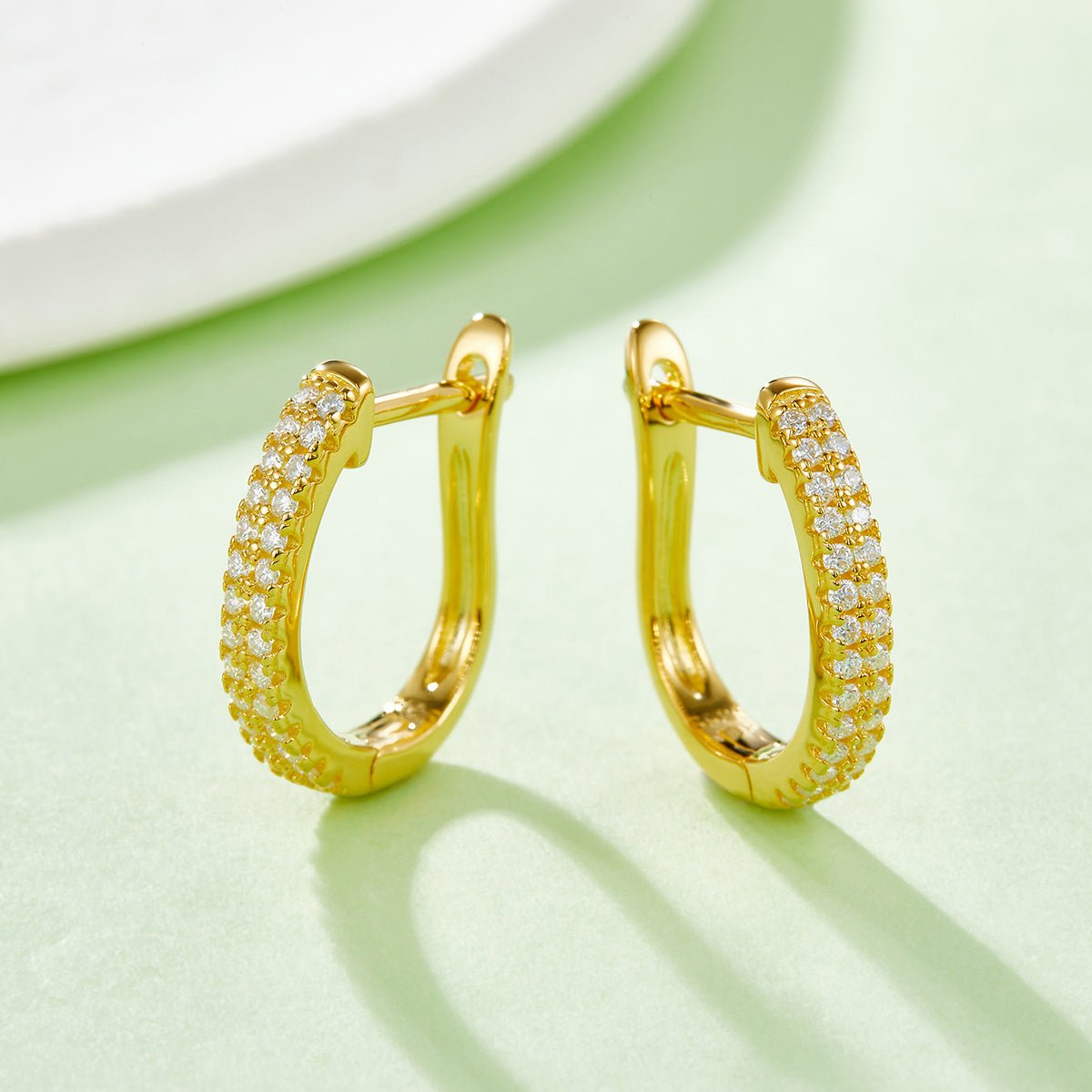 Boucles d'oreilles créoles texturées Moissanite 16mm en argent sterling S925 1,9g, pavage, certifiées GRA, plaqué platine, coffret cadeau femme - IVOIRART.COM