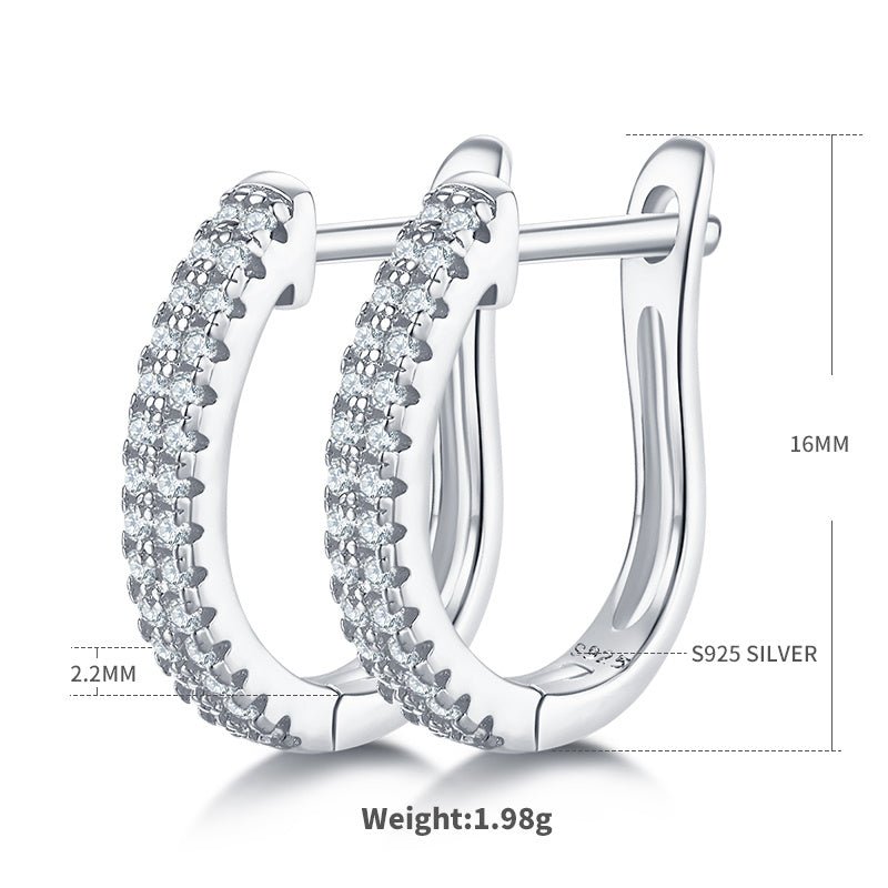 Boucles d'oreilles créoles texturées Moissanite 16mm en argent sterling S925 1,9g, pavage, certifiées GRA, plaqué platine, coffret cadeau femme - IVOIRART.COM