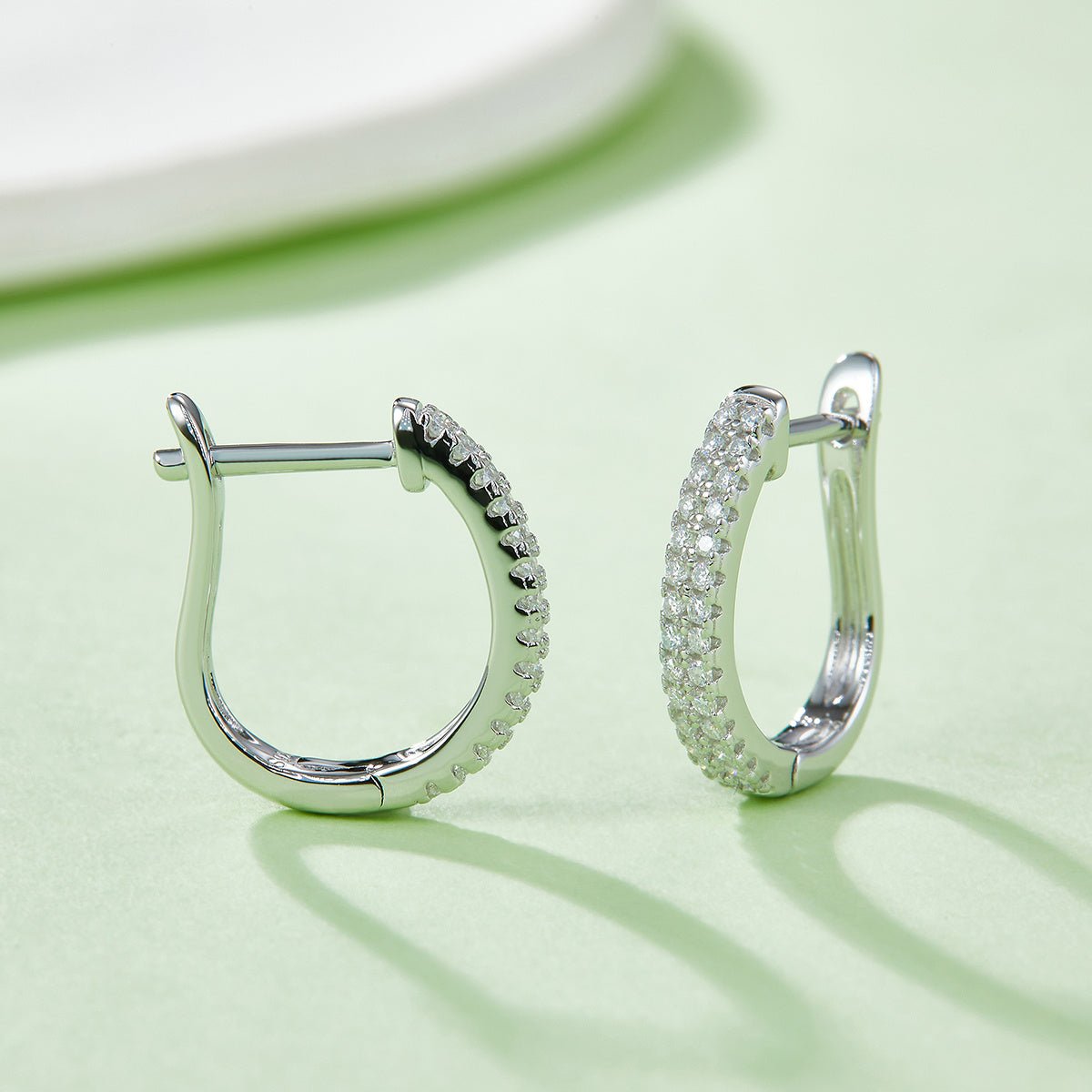 Boucles d'oreilles créoles texturées Moissanite 16mm en argent sterling S925 1,9g, pavage, certifiées GRA, plaqué platine, coffret cadeau femme - IVOIRART.COM