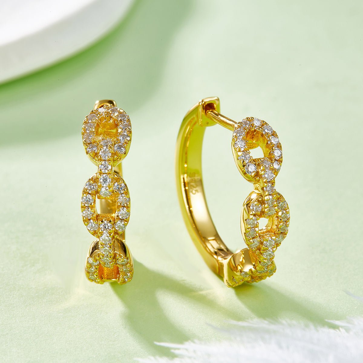 Boucles d'oreilles créoles torsadées en argent sterling S925 6g, 18mm, moissanite pavée, certifiées GRA, plaquées platine, coffret cadeau femme - IVOIRART.COM