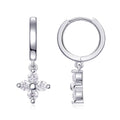 Boucles d'oreilles créoles Trèfle en argent sterling S925 0,1 ct Moissanite D VVS1, plaqué platine, 3,8 g, certifiées GRA, coffret cadeau - IVOIRART.COM