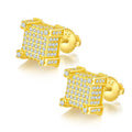 Boucles d'oreilles cube 3D en argent sterling S925 avec 216 moissanites D VVS1 - IVOIRART.COM