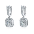 Boucles d'oreilles double halo S925 Argenté 6,5mm Moissanite Platine 6,8g cadeau - IVOIRART.COM