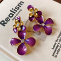 Boucles d'oreilles émail rétro florales - Style vintage léger de luxe polyvalent - IVOIRART.COM
