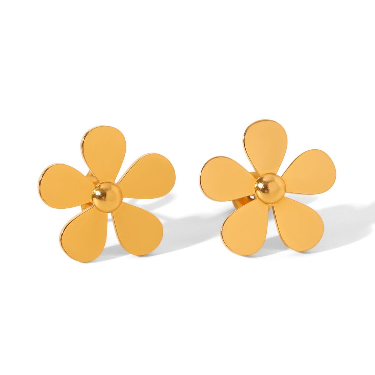Boucles d'oreilles en acier inoxydable en titane style Instagram florales - IVOIRART.COM