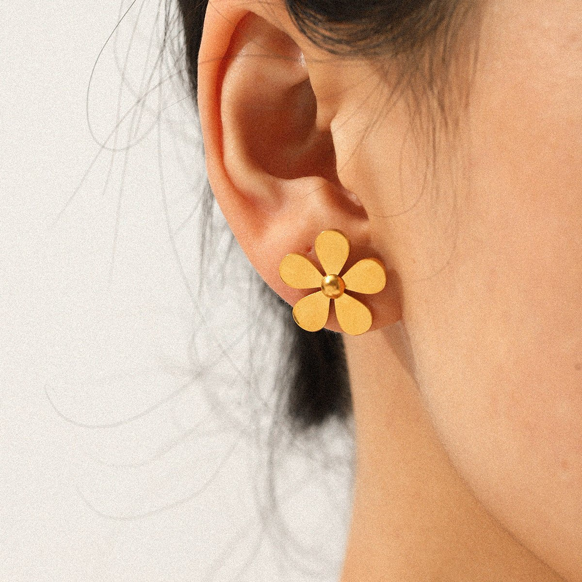 Boucles d'oreilles en acier inoxydable en titane style Instagram florales - IVOIRART.COM