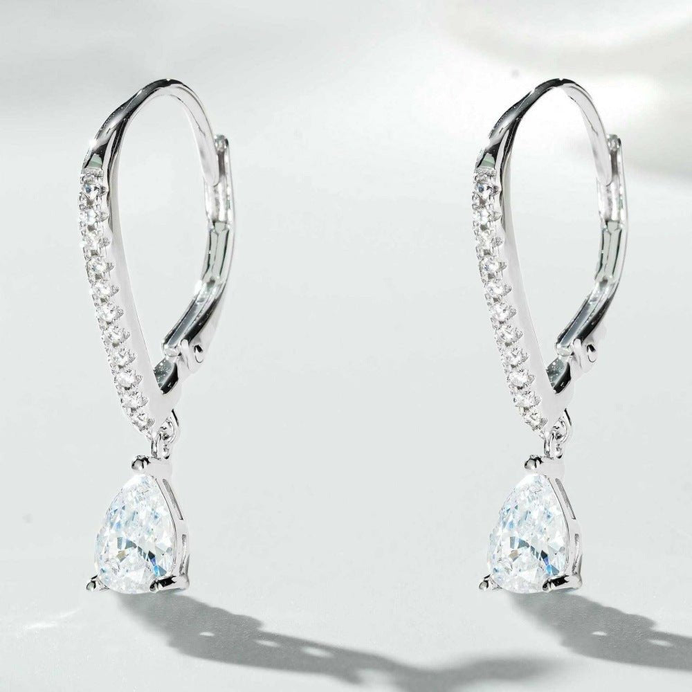 Boucles d’oreilles en diamant zircone haute teneur en carbone, design complet - IVOIRART.COM