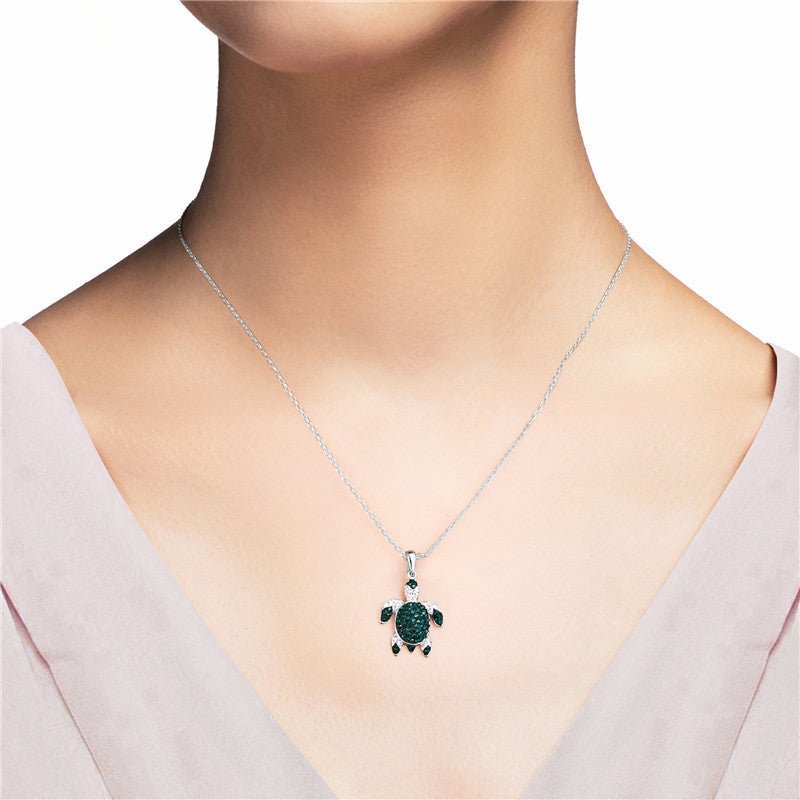 Boucles d’oreilles et collier tortue verte personnalisés en cuivre uniques - IVOIRART.COM