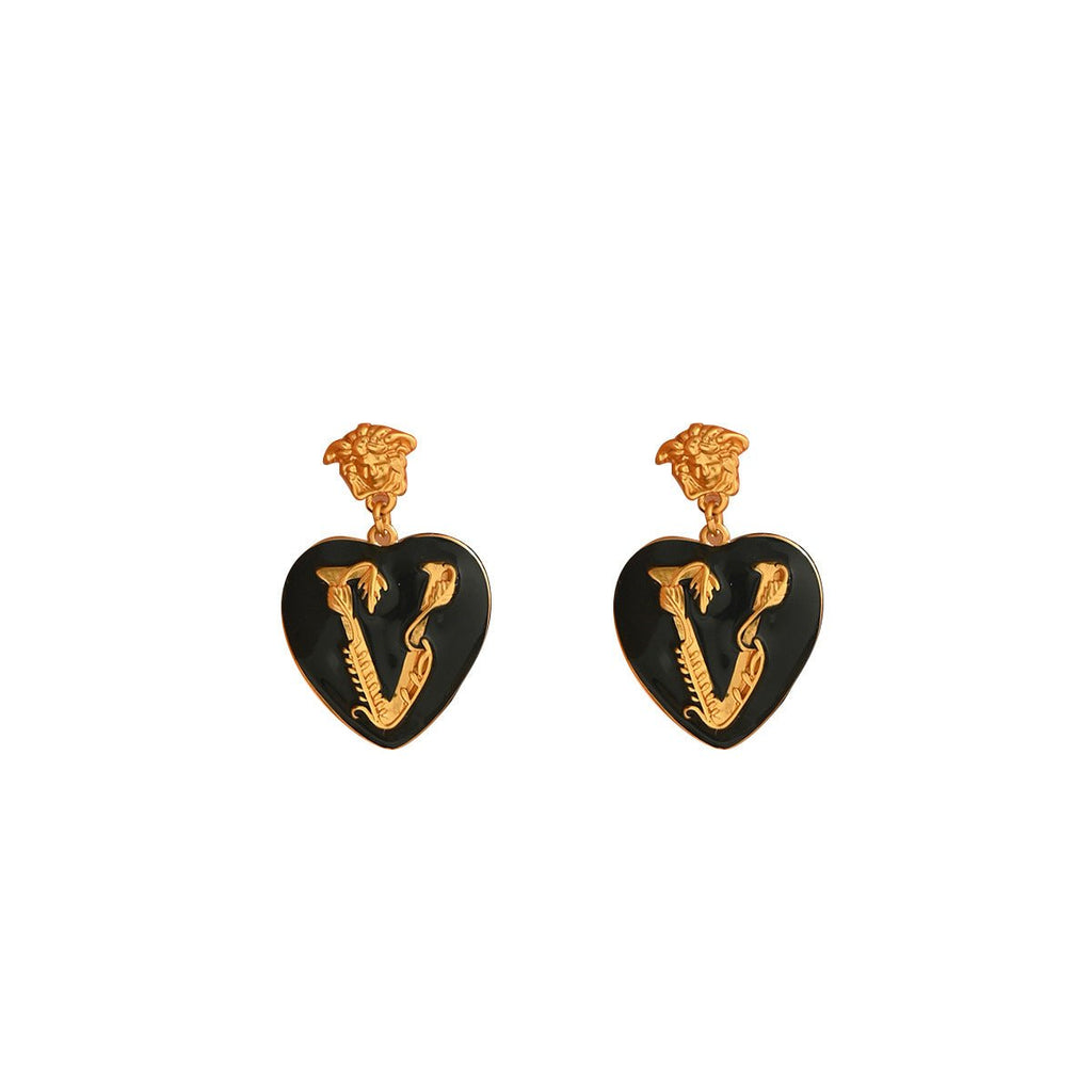 Boucles d'oreilles femme luxe léger style européen-américain lettre cœur et chic - IVOIRART.COM