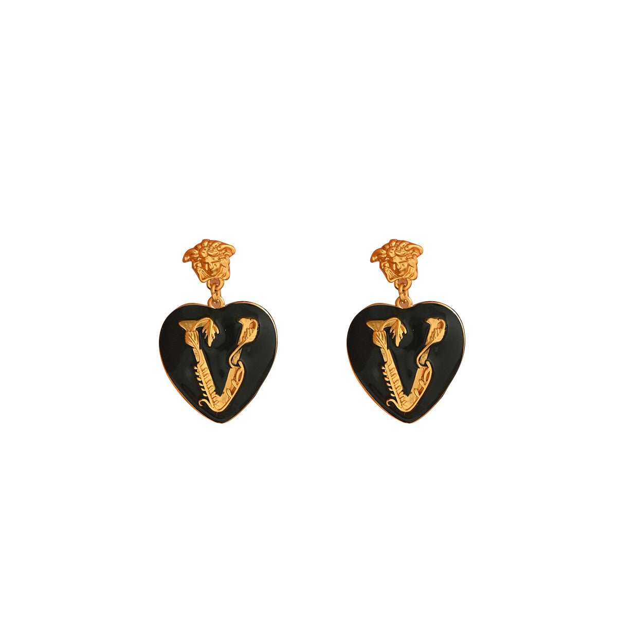 Boucles d'oreilles femme luxe léger style européen-américain lettre cœur et chic - IVOIRART.COM