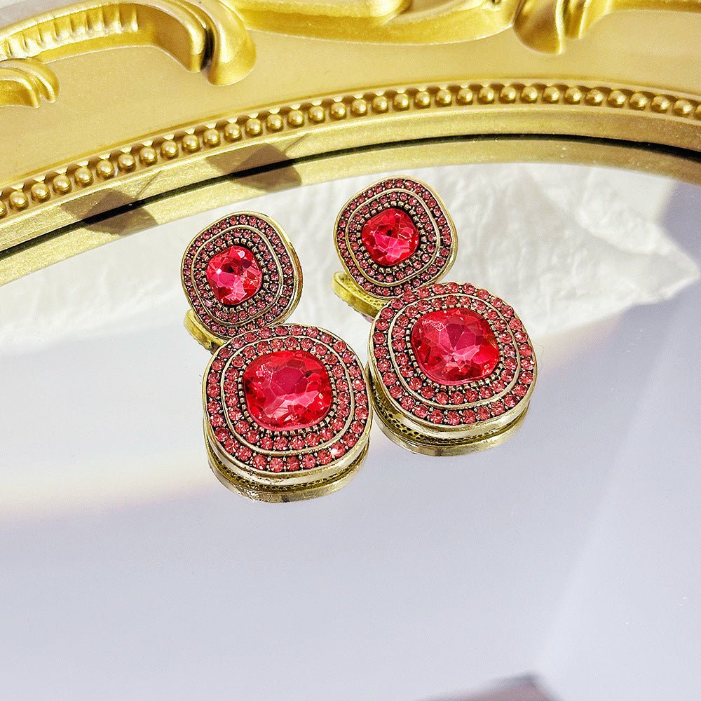 Boucles d'oreilles fleurs émaillées vintage — clous rétro luxe léger polyvalentes - IVOIRART.COM