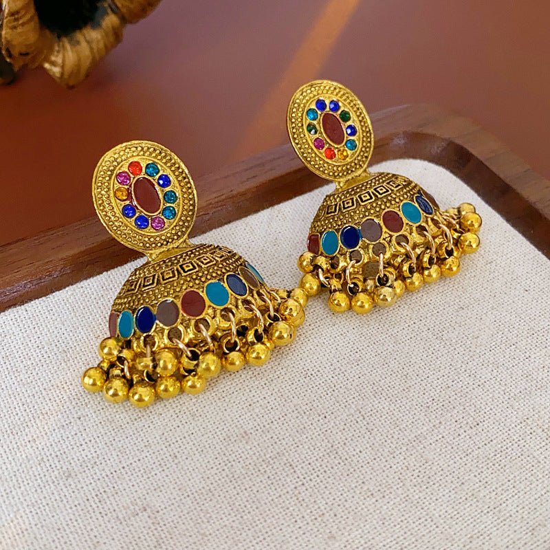 Boucles d'oreilles fleurs géométriques rétro - tige argent style vintage premium - IVOIRART.COM