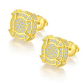Boucles d'oreilles géométriques en argent sterling S925, 174 Moissanites D VVS1, 3g, plaqué platine, certifiées GRA, boîte cadeau - IVOIRART.COM